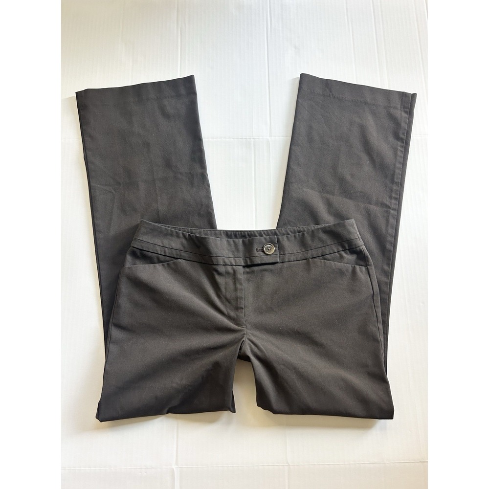 2000s Low Rise Flared Trousers Button Detail Brown Office Siren Y2K Preppy